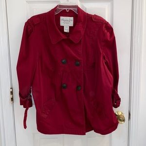 American rag crop button 3/4 length sleeve jacket